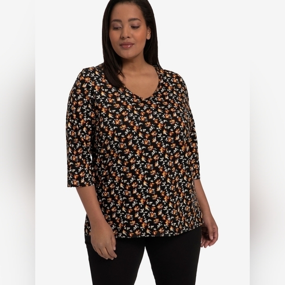 Ulla Popken Floral Three Quarter Blouse - Picture 1 of 11